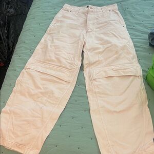 Worn BDG Light Pink Wide Leg Baggy Carpenter Pants 26